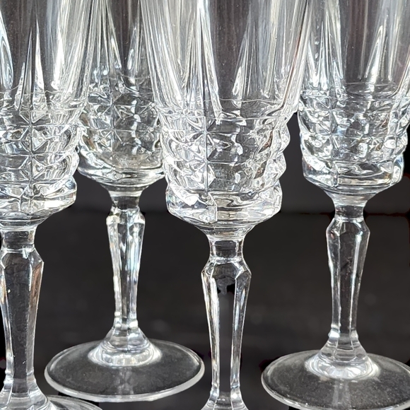 4pc set Vintage Champagne wine water flute glasses - Picture 8 of 10
